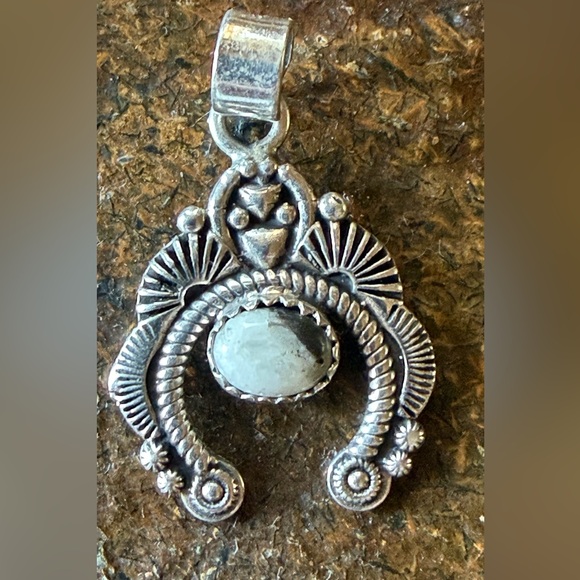 The Unbranded Brand Jewelry - Naja style white Buffalo turquoise pendant sterling silver